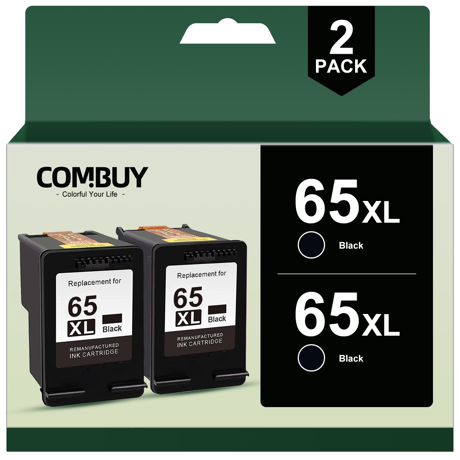 65XL Ink Cartridge for HP 65XL Black Ink Cartridge for HP DeskJet 3772 3752 3755 Envy 5055 5010