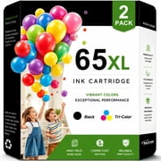65 Ink Cartridges for HP 65XL Ink Cartridge Combo Compatible for Printer Ink HP 65 with DeskJet 3755 3772 Envy 5055 5052 (Black, Tri-Color)