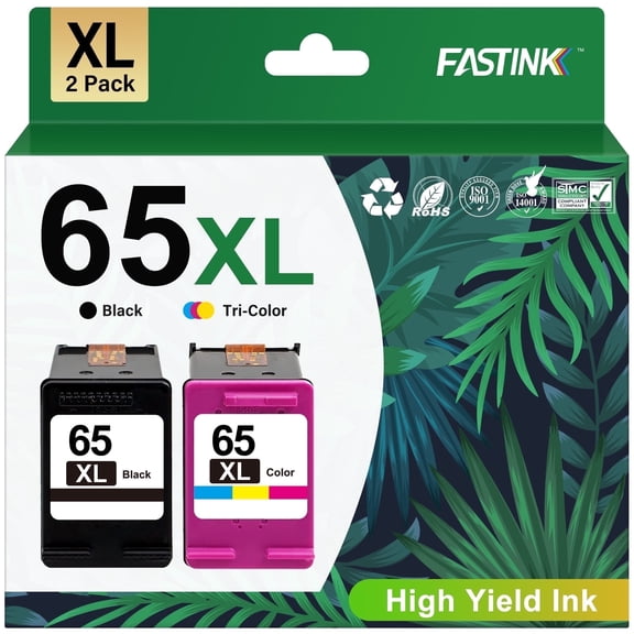 65 Ink Compatible for HP 65 Ink Cartridges for HP Printer Ink 65 for DeskJet 2622 2624 2652 2655 Envy 5052 5058( 2 Pack)