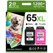 65XL Ink Cartridges Compatible for HP 65 Ink for Deskjet 2655 3755 Envy 5055 5000 Printer ( 2 Pack)