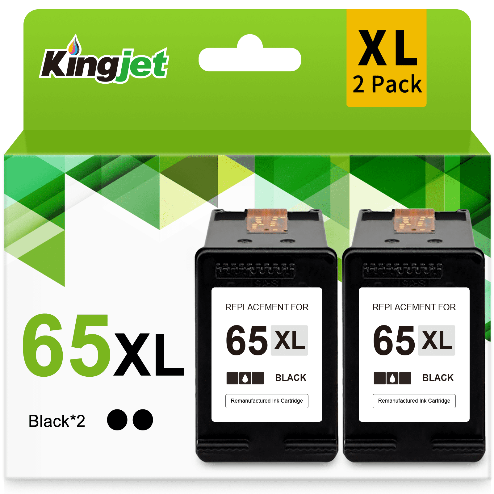 65XL Ink Compatible for HP Printer Ink 65 XL 65XL Black Ink Cartridge