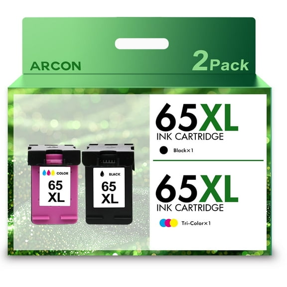 65XL Printer Ink Compatible for HP65XL HP65 Ink Cartridge Black and Color for HP DeskJet 3755 3752 2652 3772 2655 Envy 5055 5000 5058 5052 5034 5032 5030 5014 5012 Printer (1x Black, 1x Tri-Color)