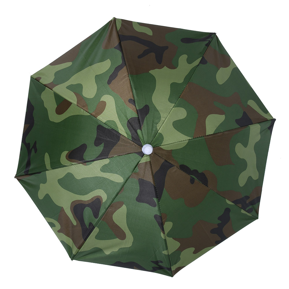 65cm Sunscreen Windproof Head Mounted Umbrella Top Folding Hat Umbrella ...