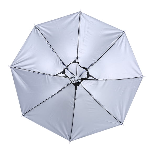 65cm Sunscreen Windproof Head Mounted Umbrella Top Folding Sunshade Umbrella for Outdoor Garden Patio