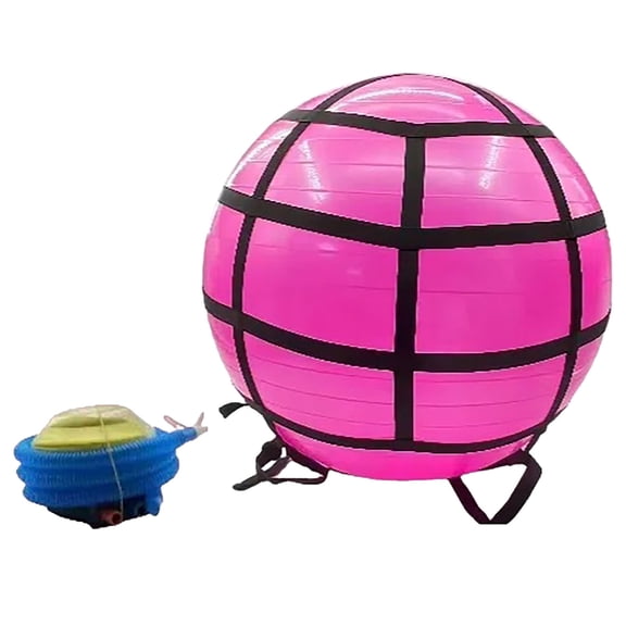 65cm Yoga Ball Set with Storage Net and Pump for Home Flexibility Pink
