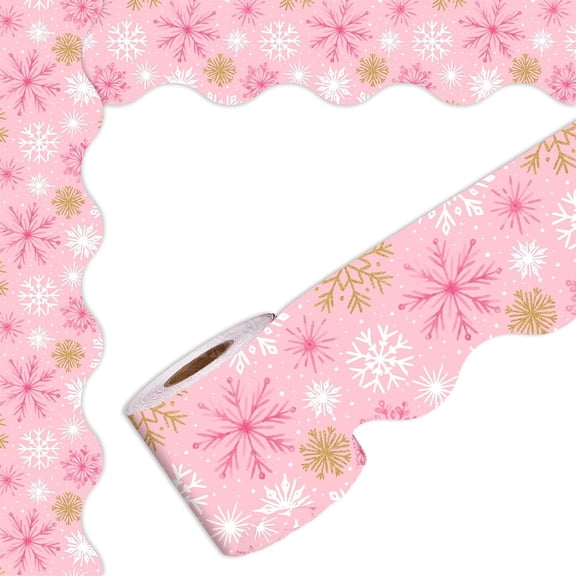 65ft Christmas Snowflakes Border Trim Sticker for Chalkboard Notice Board Decoration Bulletin Board Border Trim Sticker