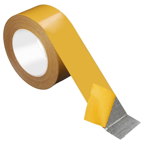 65ft Double Sided Carpet Tape Transparent Grid Residue-Free Heavy Duty Rug Gripper for Home Safety Secure Rugs Anchor Carpet Fixing Prevent Slipping Yellow