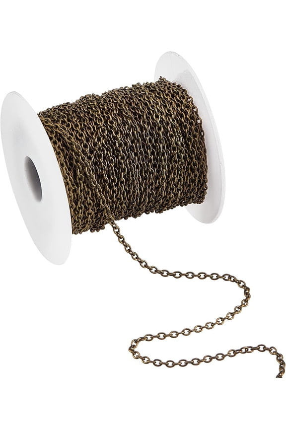 65ft Necklace Chains Unwelded Chains 2mm Metal Cable Link Chain Bronze Chain Curb Chain Iron Jewelry Chain DIY
