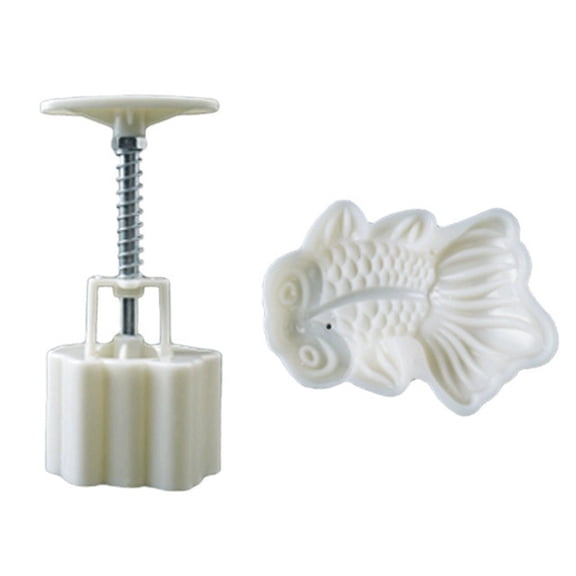 65g Cute Goldfish Shaped Pastry Moulds Mooncake Molds Plastic Mooncake Stamps