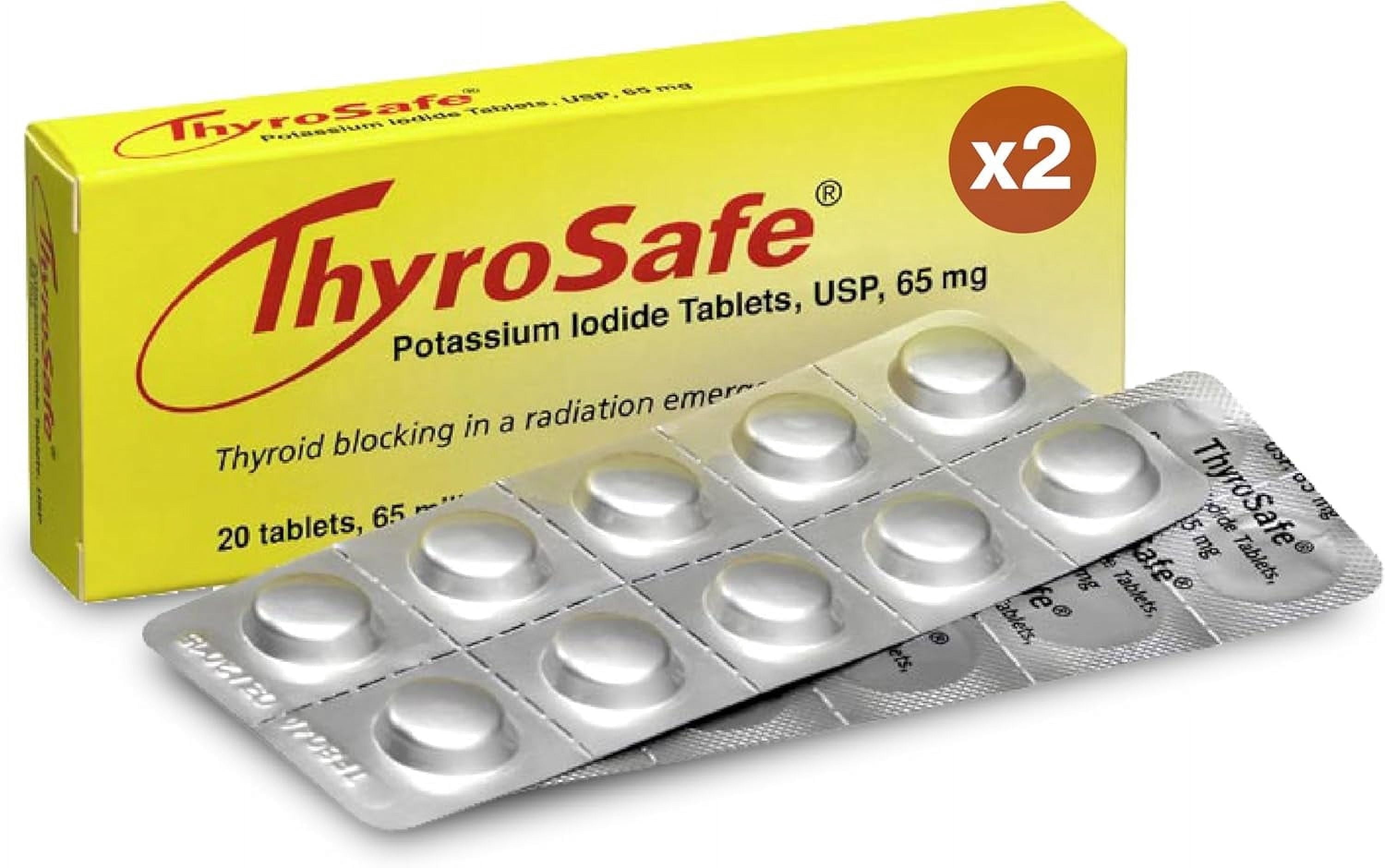 ThyroSafe Potassium Iodide Tablets 65mg USP, 40 Count – Nuclear Radiation Defense for Children & Teens
