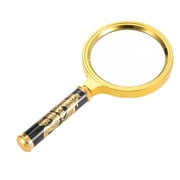 65mm 10X Handheld Book Reading Magnifying Glass Lens Magnifier Gold Tone
