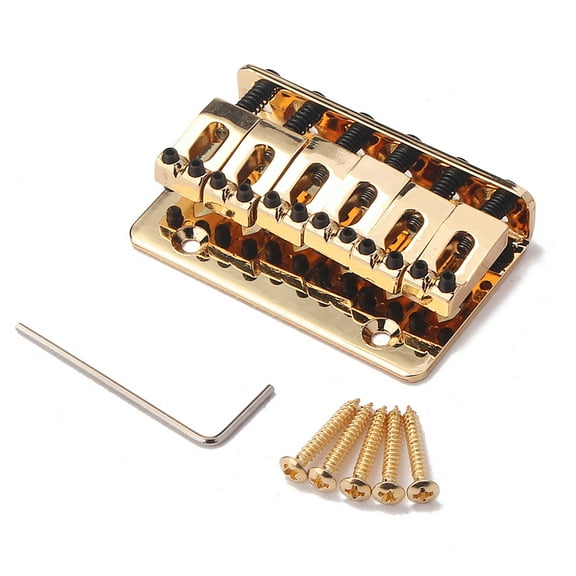 65mm 6 String Fixed Hard Tail Guitar Bridge Guitar Tailpiece For Electric Guitar Use(Golden)