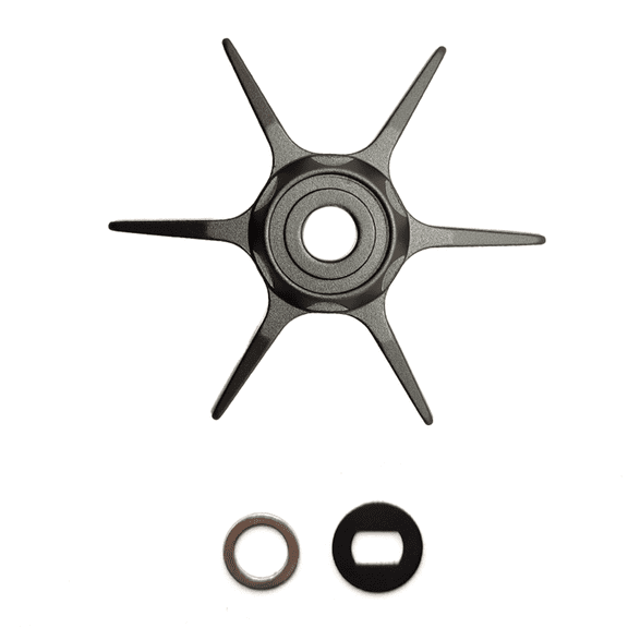 65mm Aluminum Alloy Six-Point Star Drag Wheel for Daiwa Steez, for Daiwa Zillion 1016 and for Daiwa Tatula Baitcasting Reels, Internal Spring with 2 Adjustment Gaskets, Dark Gray, 3-Piece Set