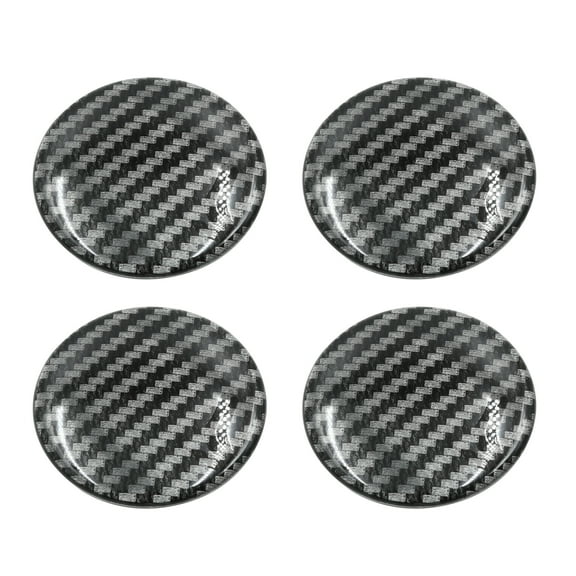 65mm Auto Car Wheel Center Hub Cap Sticker Emblem Badge Carbon Fiber Pattern 4pcs
