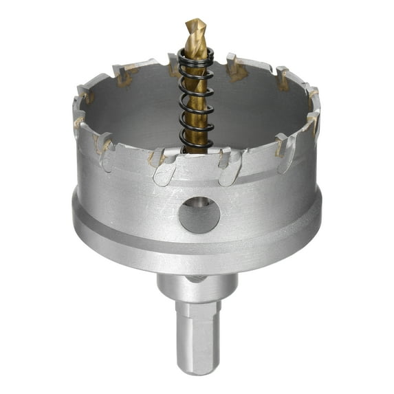 65mm Carbide Hole Cutter, Hole Saws for Stainless Steel Metal, Triangular Shank Limit Step, with Center Drill