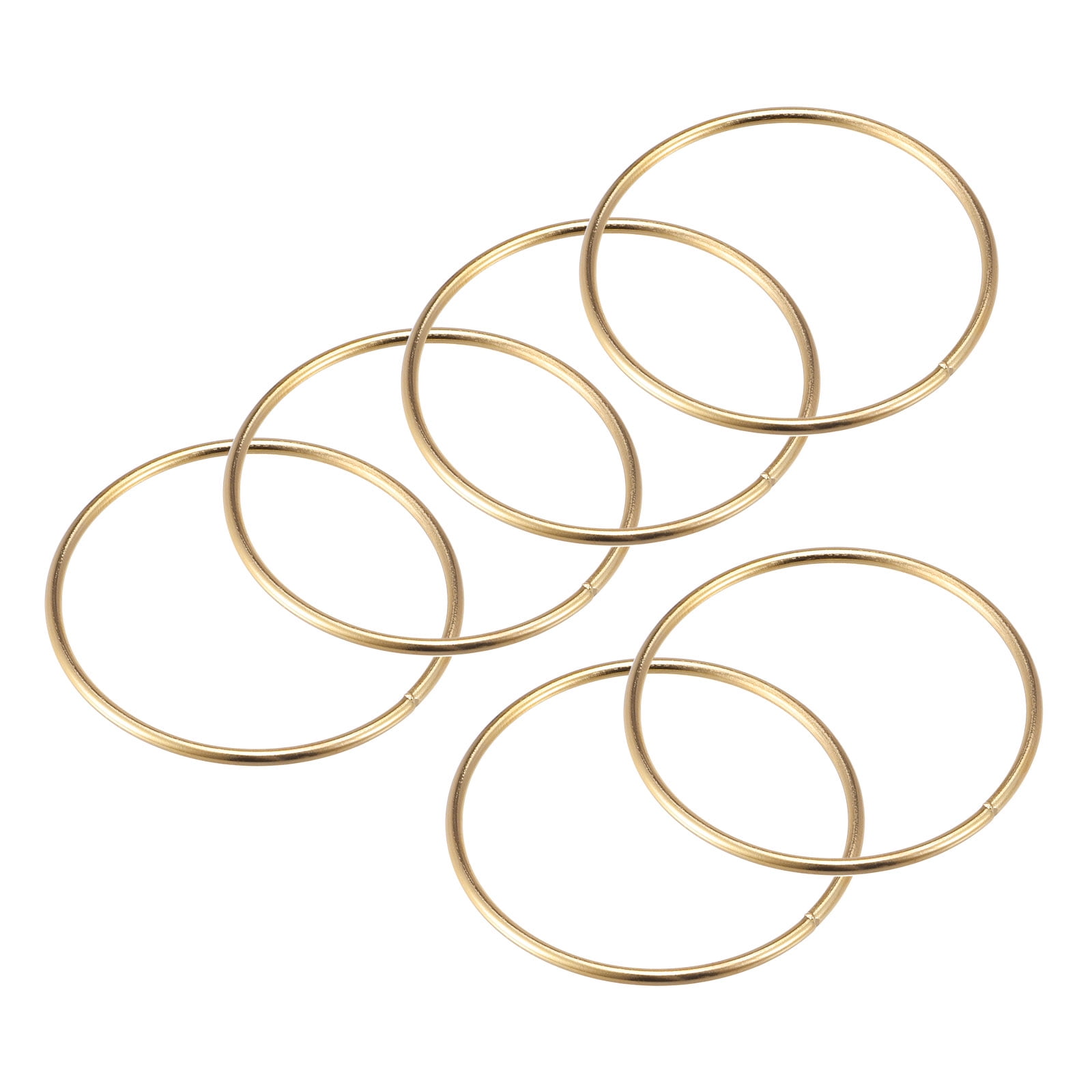 70mm OD Metal O Ring Iron Electroplated Gold Tone 10 Pack 