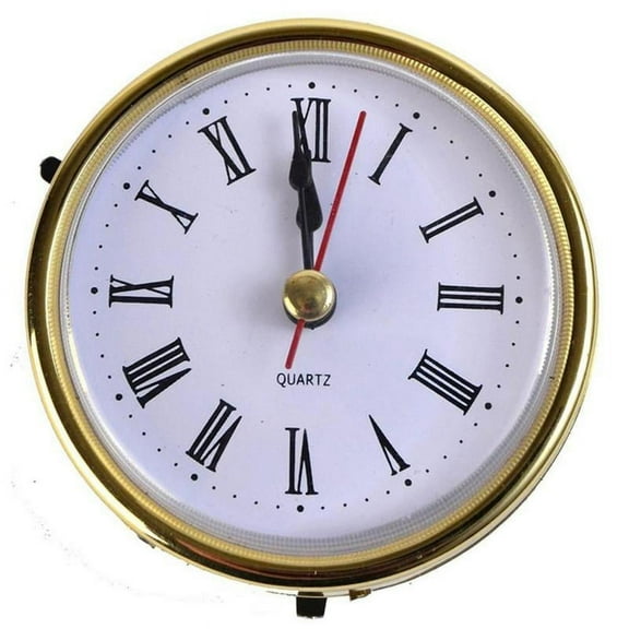 (65mm) Quartz Clock Fit-up/insert, Gold Trim, Roman Numeral Clocks U K M9I0