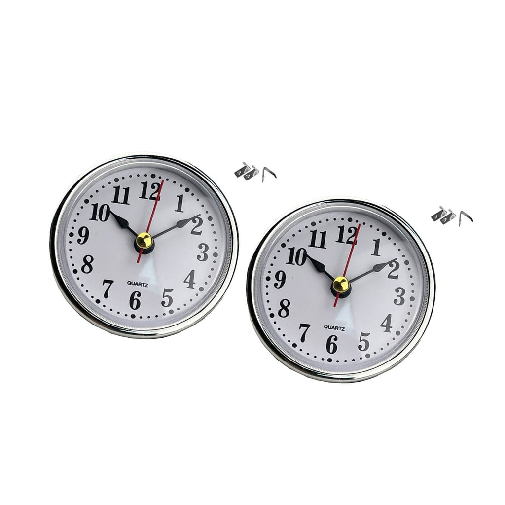 Table Clock Inserts 65mm Round Clock Insert White Face with Golden or Silver Trim for Table ...