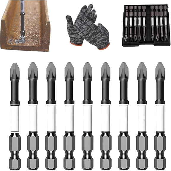 65mm Single Head Hexagon Shank Screwdriver Bits, Ph2 Cross Head Tips, Magnetic Anti Slip Impact Screwdriver Bits Set, For Home Improvement & Professional Use
