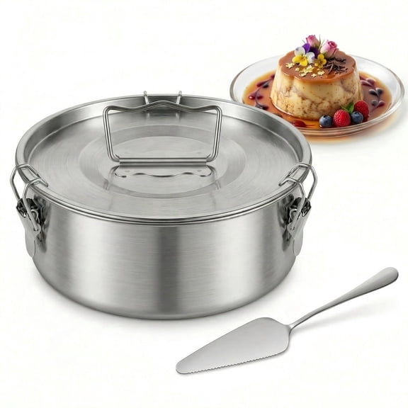 65oz Flanera Pudding Mold, Molde Para Flan Compatible with 6-8 Quart Instant Pot, Stainless Steel Flan Pan, Send Goods from Local Warehouse