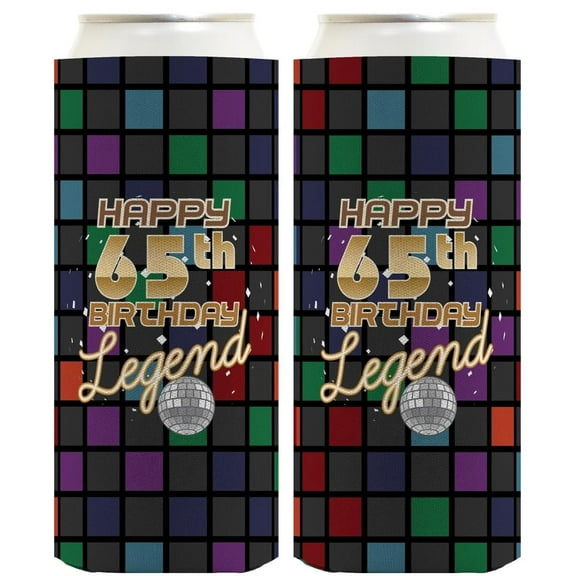 65th Birthday Gifts For Women Happy 65th Birthday Legend 2-Pack Ultra Slim Can Thermocoolers