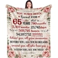 thumbnail image 1 of 65th Birthday Gifts for Women Blanket 65 Year Old Birthday Gifts for Women Turning 65 Unique 65th Birthday Gifts for Her Funny 65th Birthday Decorations for Women Him Wife Sister Mom Friends 60" x 50", 1 of 5