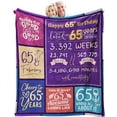 thumbnail image 1 of 65th Birthday Gifts for Women or Men, Gifts for 65 Year Old Woman, 65 Birthday Gifts for Women, 65th Birthday Decorations for Women, 65 Birthday Decorations Throw Blanket 60 x 50 Inch, 1 of 6