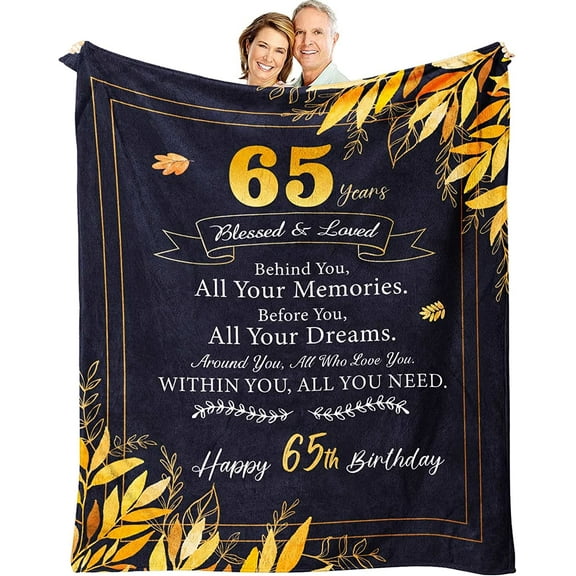 65th Birthday Gifts for Women Men, Gifts for 65 Year Old Woman Man, 65th Birthday Decorations for Women Men, 65 Birthday Gift for Women, 1958 Birthday Gifts Throw Blanket 60 x 50 inch