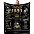 thumbnail image 1 of 65th Birthday Gifts for Women Men, Soft Comfortable Throw Blanket, Birthday Decorations for Mother and Dad Wife Husband, 65 Year Old Birthday Decorations Blanket 60"X50", Back in 1959, 1 of 6