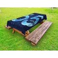 thumbnail image 1 of 65th Birthday Outdoor Tablecloth, Modern Stylized Numbers on the Night Sky Inspired Dark Backdrop, Decorative Washable Fabric Picnic Table Cloth, 58 X 84 Inches,Dark Blue Pale Blue, by Ambesonne, 1 of 2