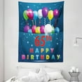 thumbnail image 1 of 65th Birthday Tapestry, Special Day for Sixty Five Years Old Surprise Balloons in Colorful Design, Wall Hanging for Bedroom Living Room Dorm Decor, 60W X 80L Inches, Multicolor, by Ambesonne, 1 of 2