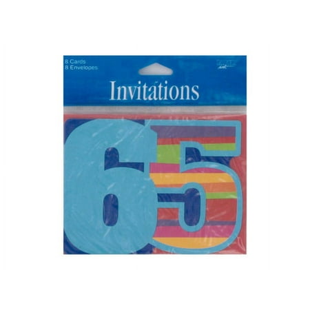 65th Birthday Invitations 8 Count