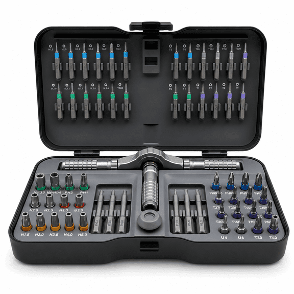 66 in 1 Ratcheting Screwdriver Set, S2 Steel Magnetic Multi Bit Screwdriver Kit with Aluminum Handle, Precision Repair Tool Set for Electronics Home DIY Repair