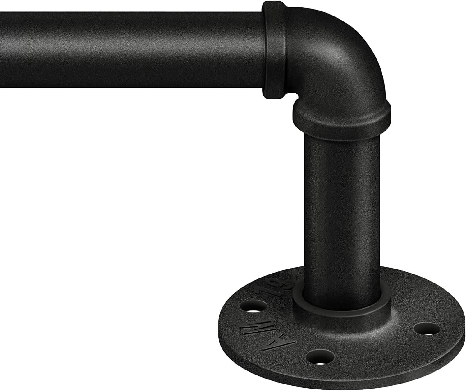 Adjustable Black Aluminum Industrial Curtain Rod, 66"-120"