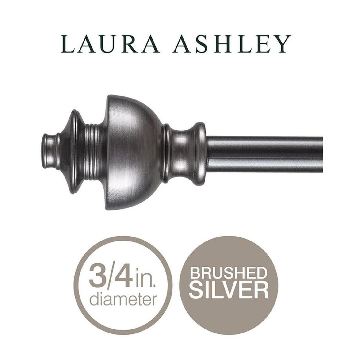 Laura Ashley Home Curtain Rods - Brushed Silver Finial Prince - Thumbnail 4