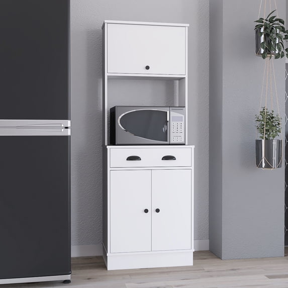 66.3" High Kitchen Pantry with Microwave Support - Functional for Daily Use