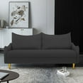 thumbnail image 1 of 66.9" Loveseat Sofa, 2-Seater Velvet Couch, Upholstered Tufted 2 Seater Sofa with Curved Arms & Backs, Accent Sofa Couch with Tapered Metal Legs, for Small Space, Bedroom, Apartment, Living Room, 1 of 7