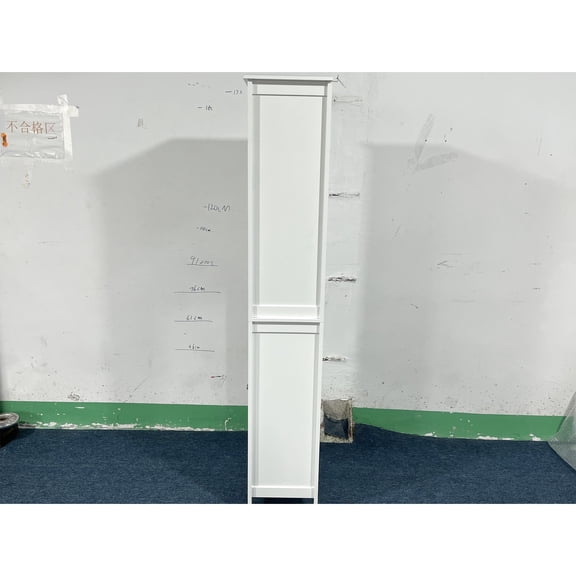 66.92" Bathroom Storage Cabinet With Adjustable Shelves - Slim 1 Door Freestanding For Home, Bathroom, Kitchen, Den Area White