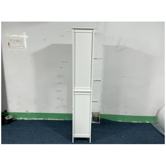 66.92" Tall Bathroom Storage Cabinet with Adjustable Shelves,Slim 1 Doors Freestanding Cabinet with Anti-Tip, Open compartments, for Home, Small Spaces, Bathroom,Kitchen, Living Room, White