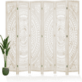 66.9Inch Folding Room Divider 3 Panels Wood Carved Privacy Screens Free