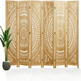 66.9Inch Folding Room Divider 3 Panels Wood Carved Privacy Screens Free
