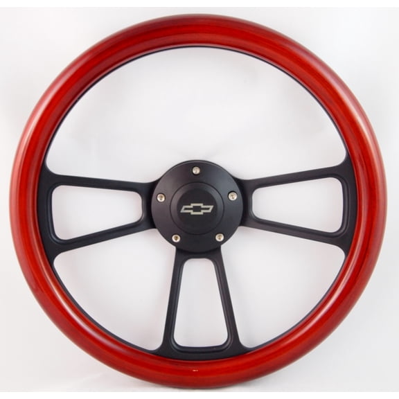 66 Chevrolet Chevelle, El Camino 14" Wood Billet Black Steering Wheel Set Adapter & Horn