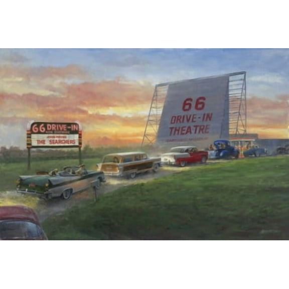 66 Drive-In Notecards by Andy Thomas Set of 10 Cards & Envelopes Summer Drive-In Scenes Capturing Classic Moments Under The Stars 1 Unit per pack