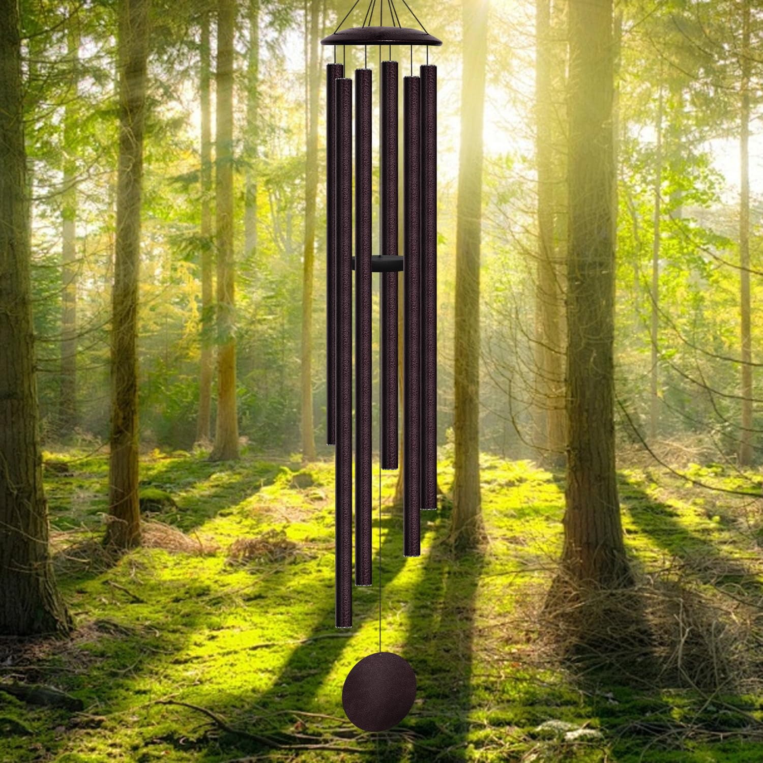 66" Extra Large Wind Chimes For Outside Deep Tone  6 Thick And Bold Aluminum Tubes Tuned Relaxing Melody Chime Big Garden Patio Decor Great Gift Idea Mother's Day (bronze)
