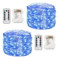 thumbnail image 1 of 66 FT 200 LED Silver Wire String Lights Fairy String Lights Battery Operated Waterproof 8 Modes LED String Lights with Remote Control Decor for Christmas Wedding Party Blue 2Pack, 1 of 8