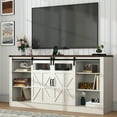 thumbnail image 1 of 66" Farmhouse TV Stand for 65" 70" 75" TVs with Power Charging Station, Slidding Barn Door Entertainment Center with Adjustable Storage Shelves for Living Room Bedroom, 1 of 9