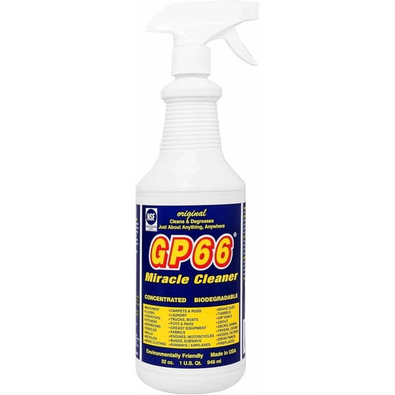 66 Green Miracle cleaner extra large (32 oz) powerful American-made all-purpose cleaner, concentrated heavy-duty formula cleans kitchens, bathrooms, laundry rooms, ovens, floors, engines, etc.