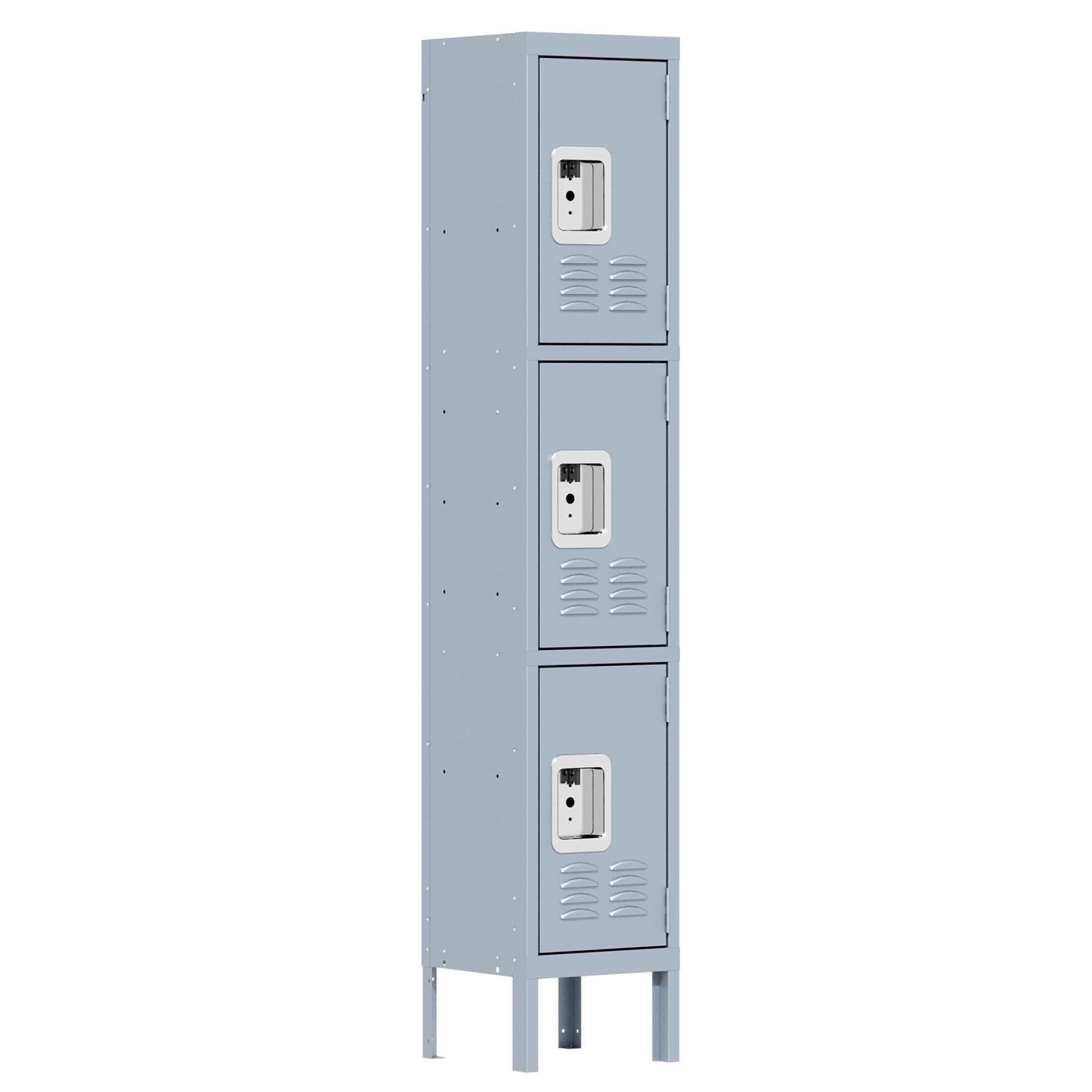 66" Height Metal Locker with 3 Doors, Lockable Steel Storage Lockers ...