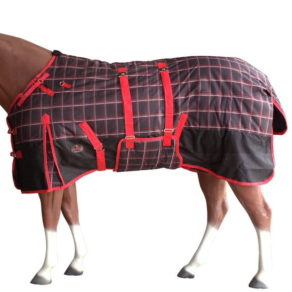 66" Hilason 1200D Winter Waterproof Turnout Horse Blanket Belly Wrap Plaid