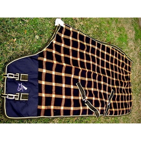 66" Horse Cotton Sheet Blanket Rug Summer Spring Black Yellow 5303